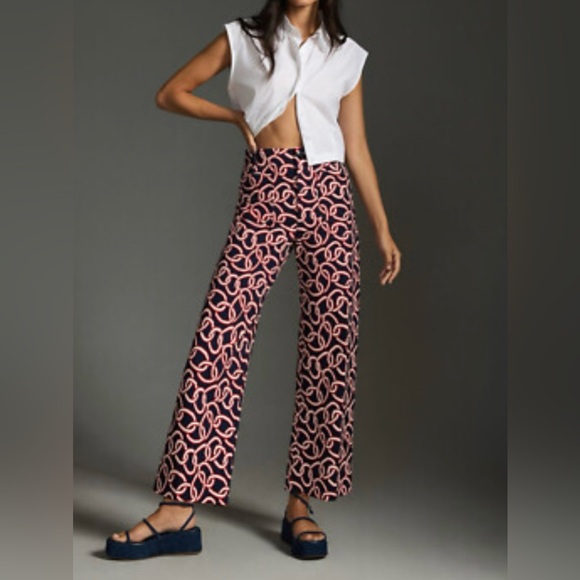 Anthropologie Pants - Anthropologie The Colette Wide Leg High Rise Cropped Pants: Ponte Edition